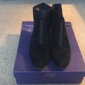 Stuart Weitzman Black Suede Booties